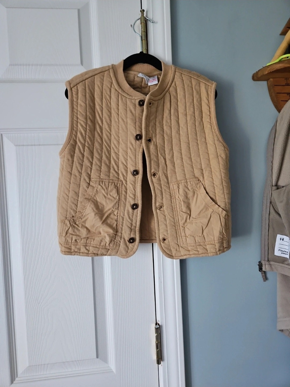 Zara Camel Quilted Sleeveless Vest